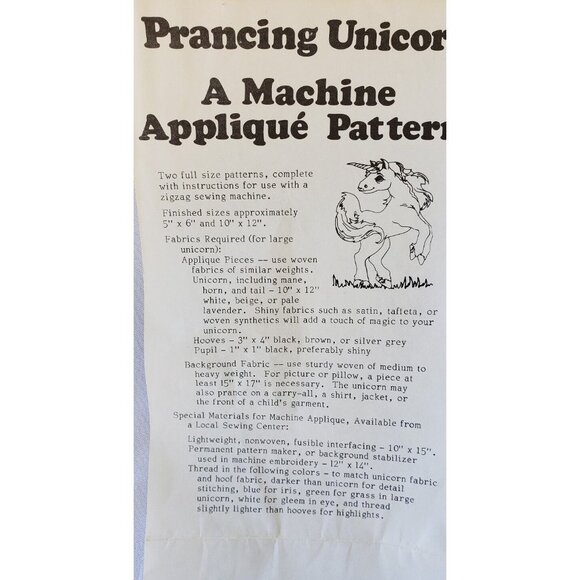 Applique Design Your Own Pattern Lot 70s Unicorn Train Truck Sewing Vintage - Picture 9 of 11